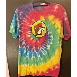 Buc-ee's Tie Dye T-Shirt Medium Beaver Texas Travel Stop Gas Station Colorful